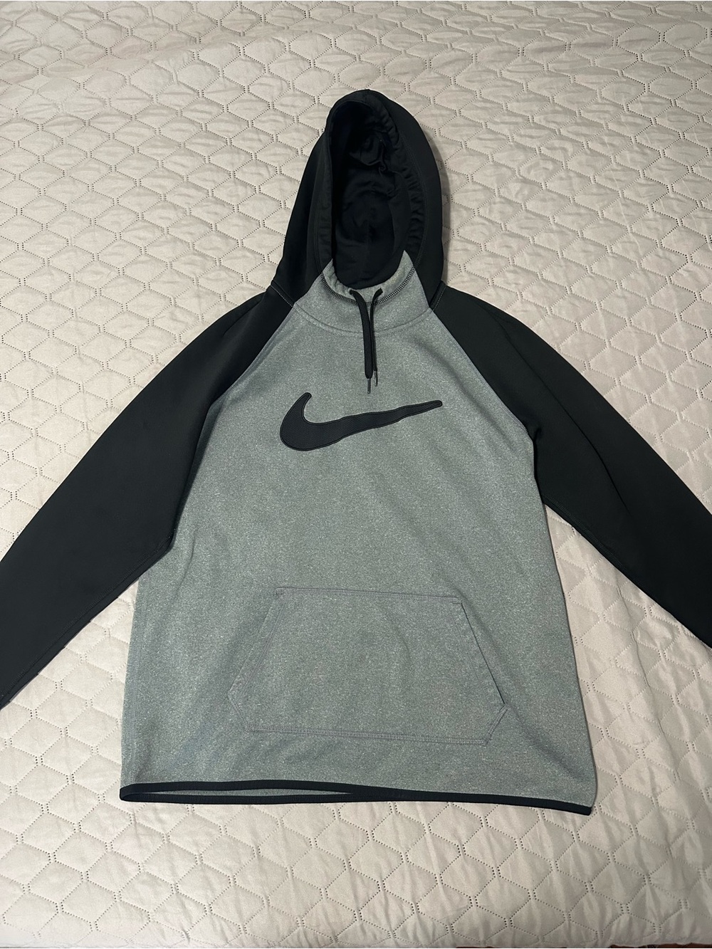 UNISEX Nike Therma-Fit Black & Heather Gray Pullover Hoodie Size L